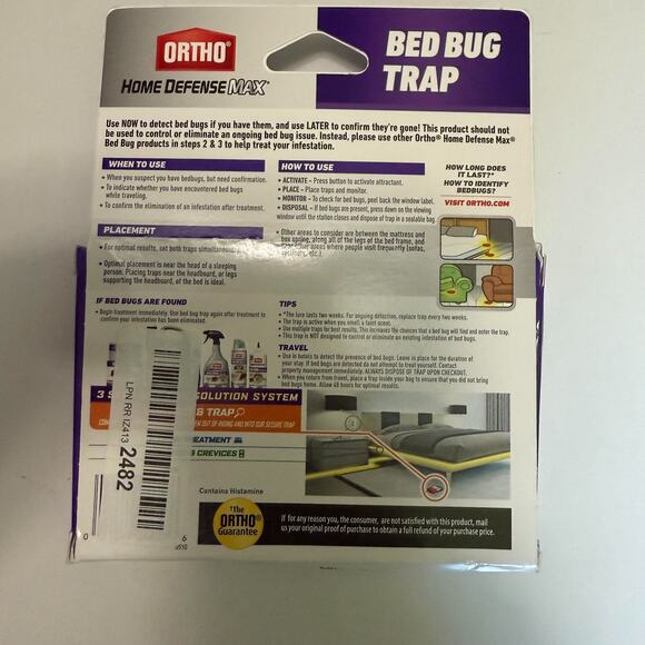 Ortho Home Defense MAX Bed Bug Traps (2 Pack) New In Box - Picture 3 of 3